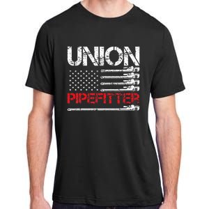 Union Pipefitter Union Strong USA American Flag Adult ChromaSoft Performance T-Shirt