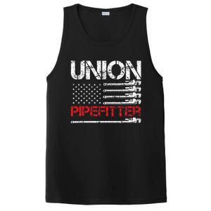 Union Pipefitter Union Strong USA American Flag PosiCharge Competitor Tank