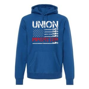 Union Pipefitter Union Strong USA American Flag Premium Hoodie