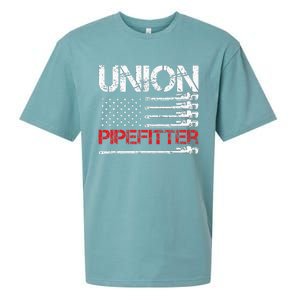 Union Pipefitter Union Strong USA American Flag Sueded Cloud Jersey T-Shirt