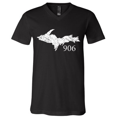 Upper Peninsula Up 906 Yooper Pride Michigan Roots V-Neck T-Shirt