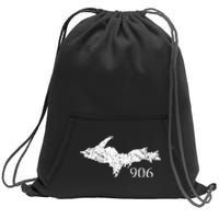 Upper Peninsula Up 906 Yooper Pride Michigan Roots Sweatshirt Cinch Pack Bag