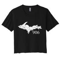Upper Peninsula Up 906 Yooper Pride Michigan Roots Women's Crop Top Tee