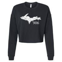 Upper Peninsula Up 906 Yooper Pride Michigan Roots Cropped Pullover Crew