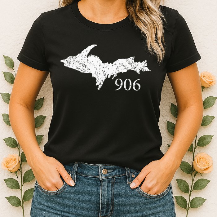 Upper Peninsula Up 906 Yooper Pride Michigan Roots Womens T-Shirt