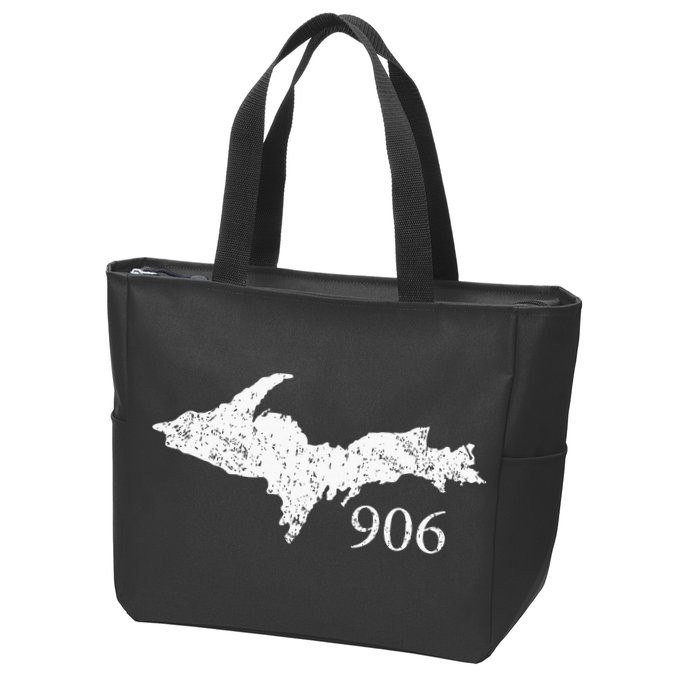 Upper Peninsula Up 906 Yooper Pride Michigan Roots Zip Tote Bag