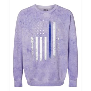 US Police USA American Flag Back The Blue Lives Matter Colorblast Crewneck Sweatshirt