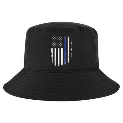 US Police USA American Flag Back The Blue Lives Matter Cool Comfort Performance Bucket Hat