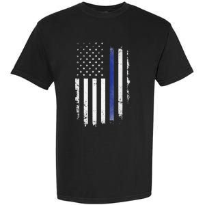 US Police USA American Flag Back The Blue Lives Matter Garment-Dyed Heavyweight T-Shirt