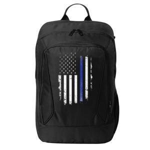 US Police USA American Flag Back The Blue Lives Matter City Backpack