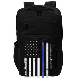 US Police USA American Flag Back The Blue Lives Matter Impact Tech Backpack