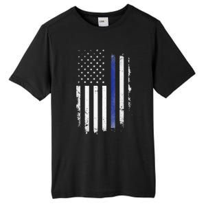 US Police USA American Flag Back The Blue Lives Matter Tall Fusion ChromaSoft Performance T-Shirt