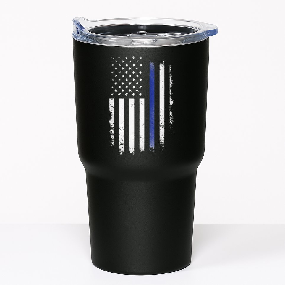 US Police USA American Flag Back The Blue Lives Matter Tumbler
