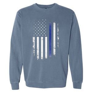 US Police USA American Flag Back The Blue Lives Matter Garment-Dyed Sweatshirt