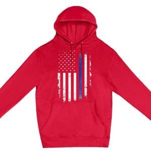 US Police USA American Flag Back The Blue Lives Matter Premium Pullover Hoodie