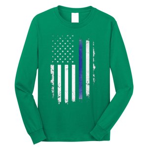 US Police USA American Flag Back The Blue Lives Matter Long Sleeve Shirt