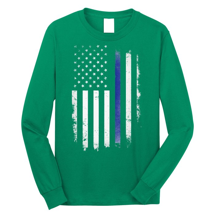 US Police USA American Flag Back The Blue Lives Matter Long Sleeve Shirt