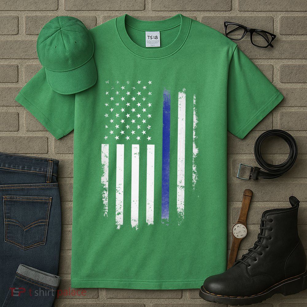 US Police USA American Flag Back The Blue Lives Matter Tall T-Shirt