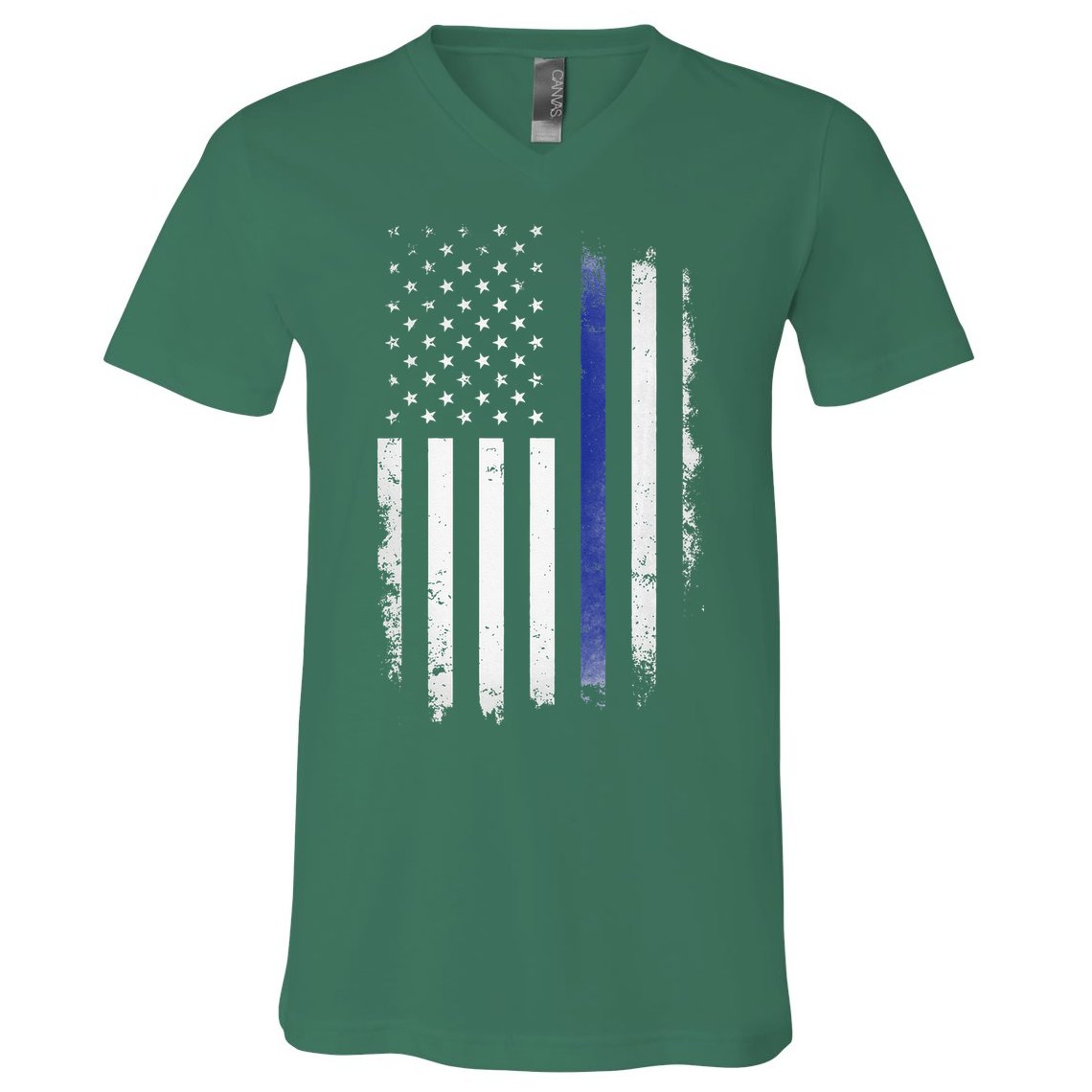 US Police USA American Flag Back The Blue Lives Matter V-Neck T-Shirt