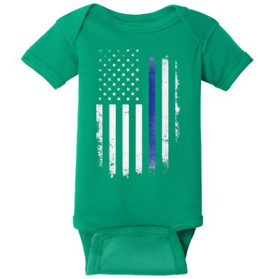US Police USA American Flag Back The Blue Lives Matter Baby Bodysuit