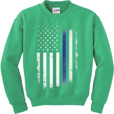 US Police USA American Flag Back The Blue Lives Matter Kids Sweatshirt