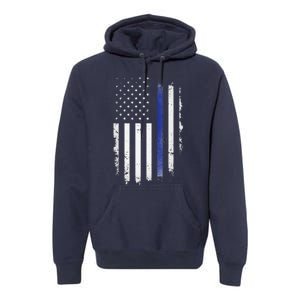 US Police USA American Flag Back The Blue Lives Matter Premium Hoodie