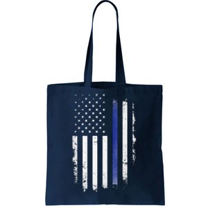 US Police USA American Flag Back The Blue Lives Matter Tote Bag