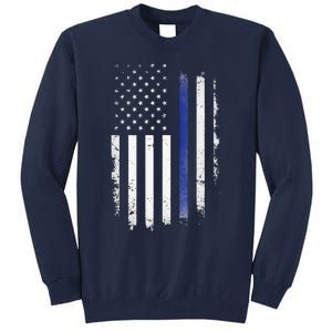 US Police USA American Flag Back The Blue Lives Matter Tall Sweatshirt