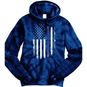 US Police USA American Flag Back The Blue Lives Matter Tie Dye Hoodie