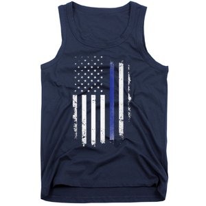 US Police USA American Flag Back The Blue Lives Matter Tank Top