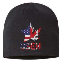 USEH Patriotic USA Star Canadian Maple Leaf Canada Sustainable Beanie