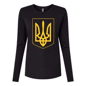 Ukraine Pride Ukrainian Coat Of Arms Womens Cotton Relaxed Long Sleeve T-Shirt