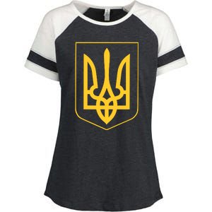 Ukraine Pride Ukrainian Coat Of Arms Enza Ladies Jersey Colorblock Tee