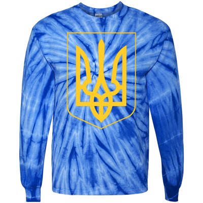 Ukraine Pride Ukrainian Coat Of Arms Tie-Dye Long Sleeve Shirt