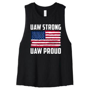 UAW Proud UAW Proud UAW Strong Solidarity UAW Proud Union UAW Laborer Worker Women's Racerback Cropped Tank