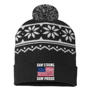 UAW Proud UAW Proud UAW Strong Solidarity UAW Proud Union UAW Laborer Worker USA-Made Snowflake Beanie