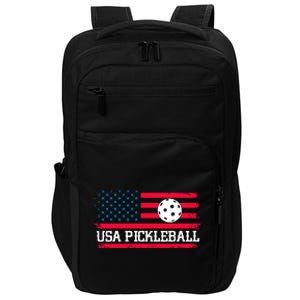 USA Pickleball Vector USA Flag Pickle Gift For Player Team Sport Impact Tech Backpack