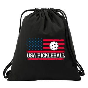 USA Pickleball Vector USA Flag Pickle Gift For Player Team Sport Drawstring Bag