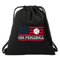 USA Pickleball Vector USA Flag Pickle Gift For Player Team Sport Drawstring Bag