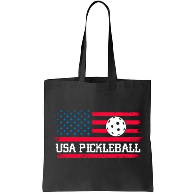 USA Pickleball Vector USA Flag Pickle Gift For Player Team Sport Tote Bag