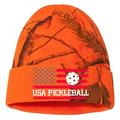 USA Pickleball Vector USA Flag Pickle Gift For Player Team Sport Kati Licensed 12" Camo Beanie