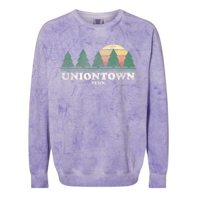 Uniontown Pa Vintage Throwback Retro 70s Design Colorblast Crewneck Sweatshirt