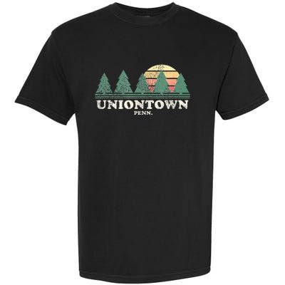 Uniontown Pa Vintage Throwback Retro 70s Design Garment-Dyed Heavyweight T-Shirt