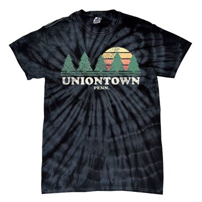 Uniontown Pa Vintage Throwback Retro 70s Design Tie-Dye T-Shirt