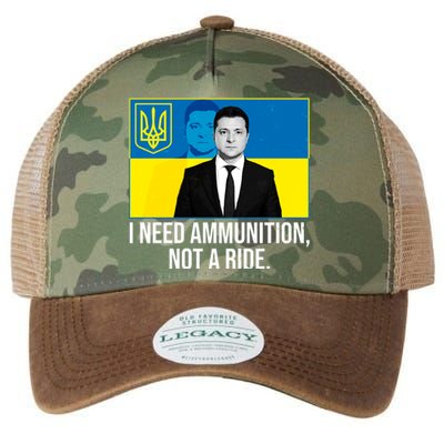 Ukraine President Volodymyr Zelensky I Need Ammunition Not A Ride Legacy Tie Dye Trucker Hat