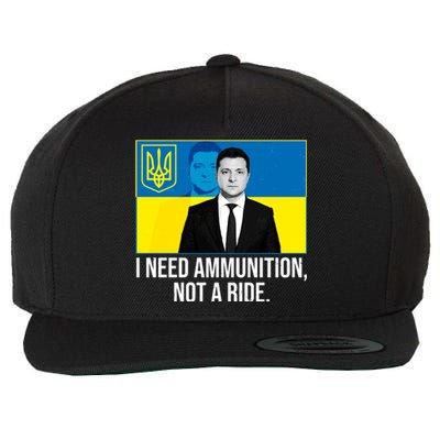 Ukraine President Volodymyr Zelensky I Need Ammunition Not A Ride Wool Snapback Cap