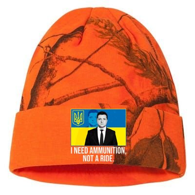 Ukraine President Volodymyr Zelensky I Need Ammunition Not A Ride Kati Licensed 12" Camo Beanie