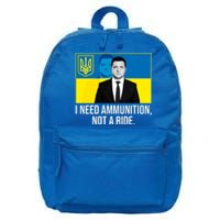 Ukraine President Volodymyr Zelensky I Need Ammunition Not A Ride 16 in Basic Backpack