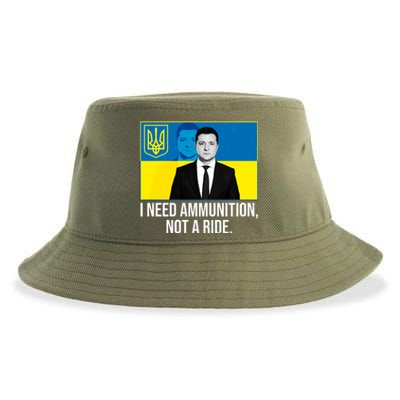 Ukraine President Volodymyr Zelensky I Need Ammunition Not A Ride Sustainable Bucket Hat