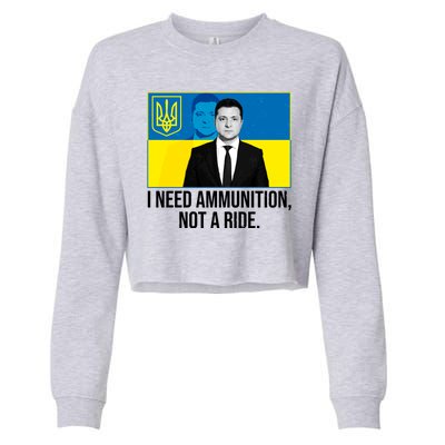 Ukraine President Volodymyr Zelensky I Need Ammunition Not A Ride Cropped Pullover Crew